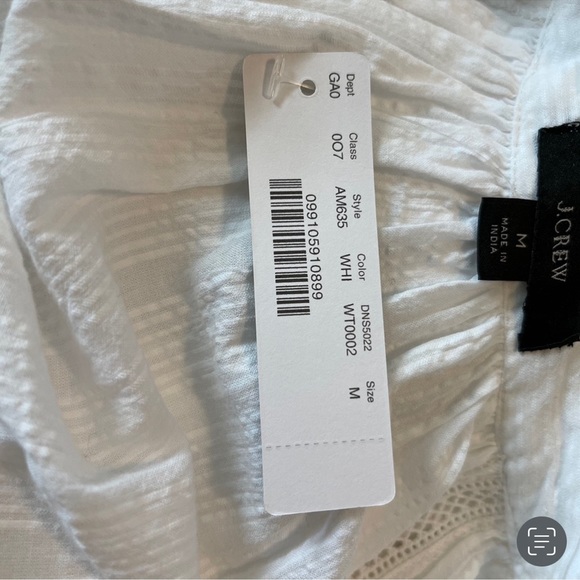 🆕 J Crew Peasant Top in Textured Voile Lace Trim - Picture 9 of 9